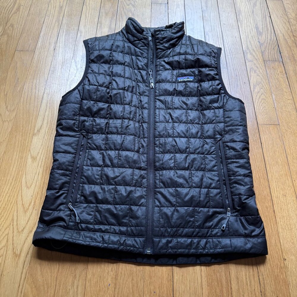 Patagonia Size S Black Nano Lightweight Insulated Quilted Full-Zip Puffer Vest - Picture 3 of 12